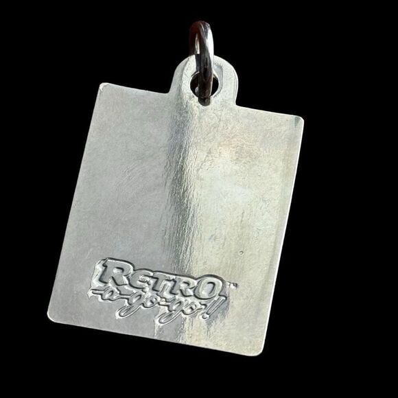 Silver Tone Retro Pinup Rockabilly Cherry Necklace Pendant - Picture 3 of 4